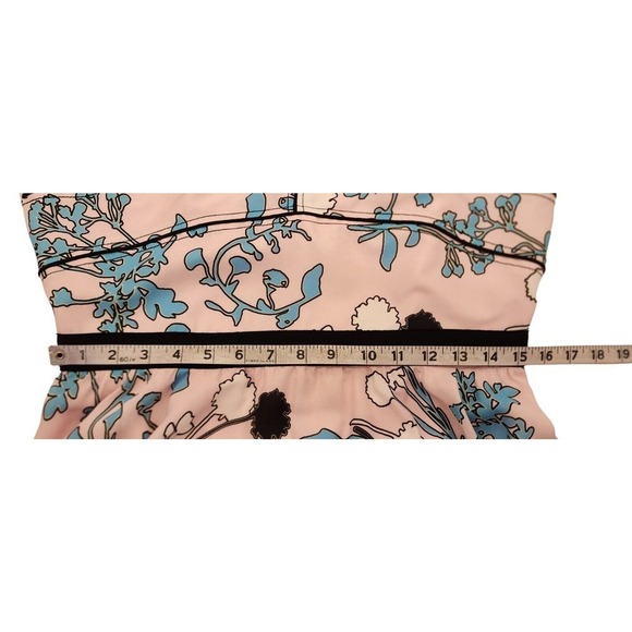 $405 Self Portrait Asymmetric Pink Floral Print Midi A Line Dress Size 10 NWT - Picture 16 of 16